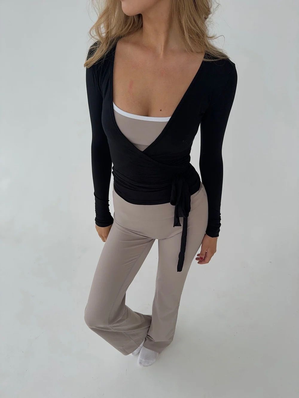 Peri Ballet Wrap Top - Black