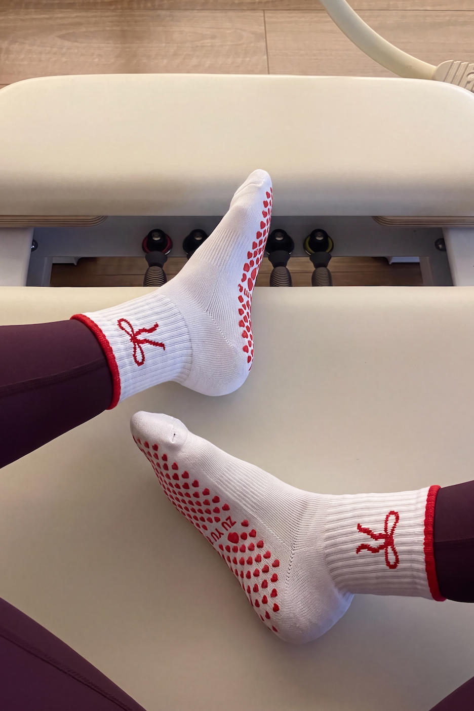Bow Grip Sock - White