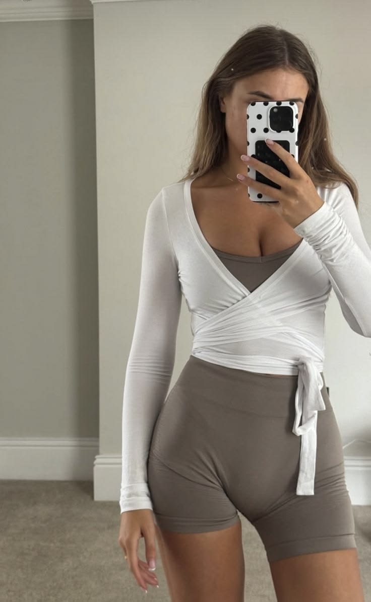 Peri Ballet Wrap Top - White
