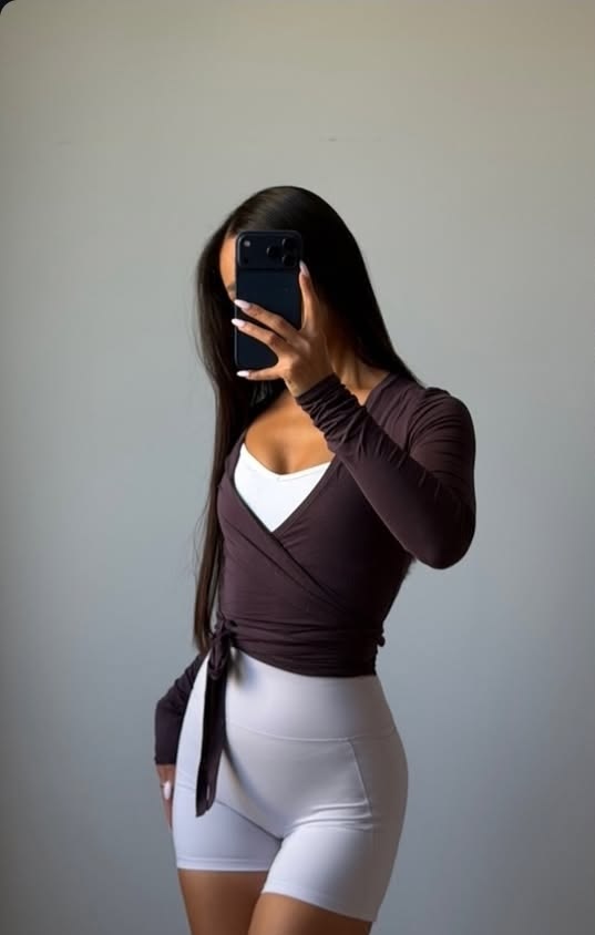 Peri Ballet Wrap Top - Espresso