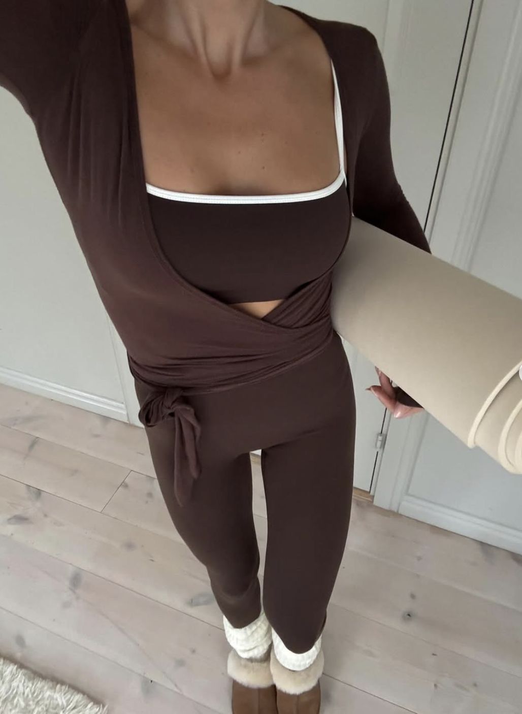 Peri Ballet Wrap Top - Espresso