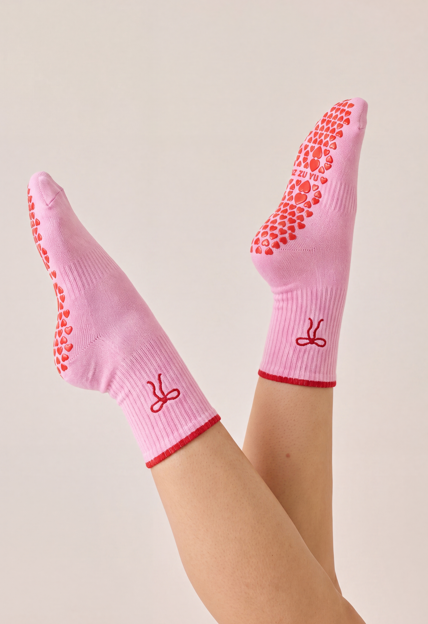 Bow Grip Sock - Pink