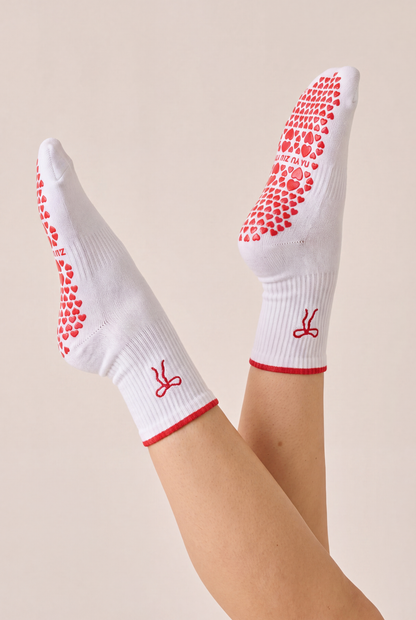 Bow Grip Sock - White