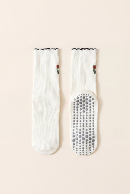 Tulip Grip Sock - White