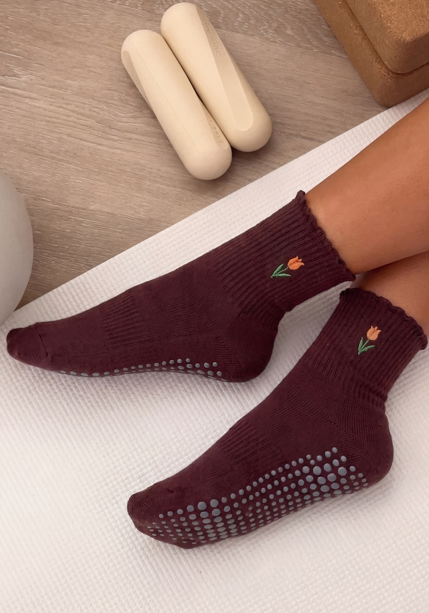 Tulip Grip Sock - Chocolate
