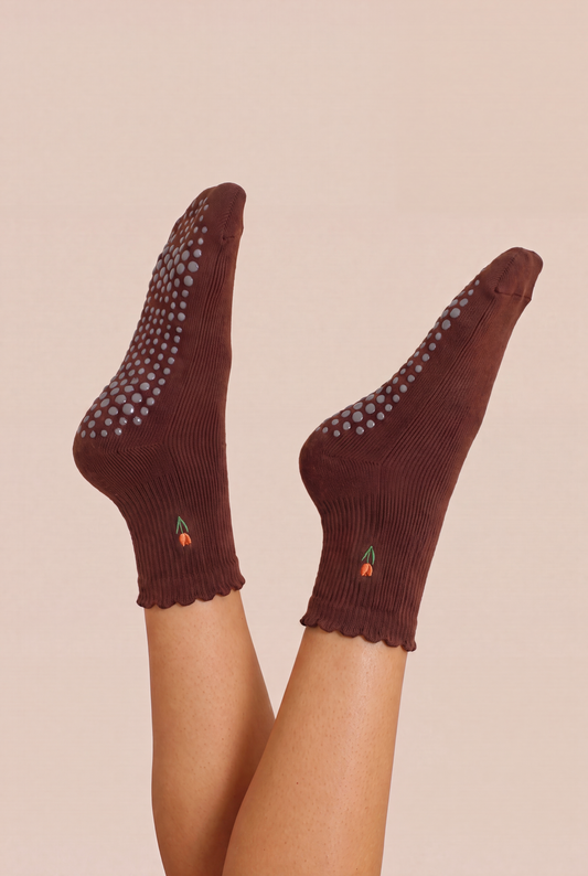 Tulip Grip Sock - Chocolate