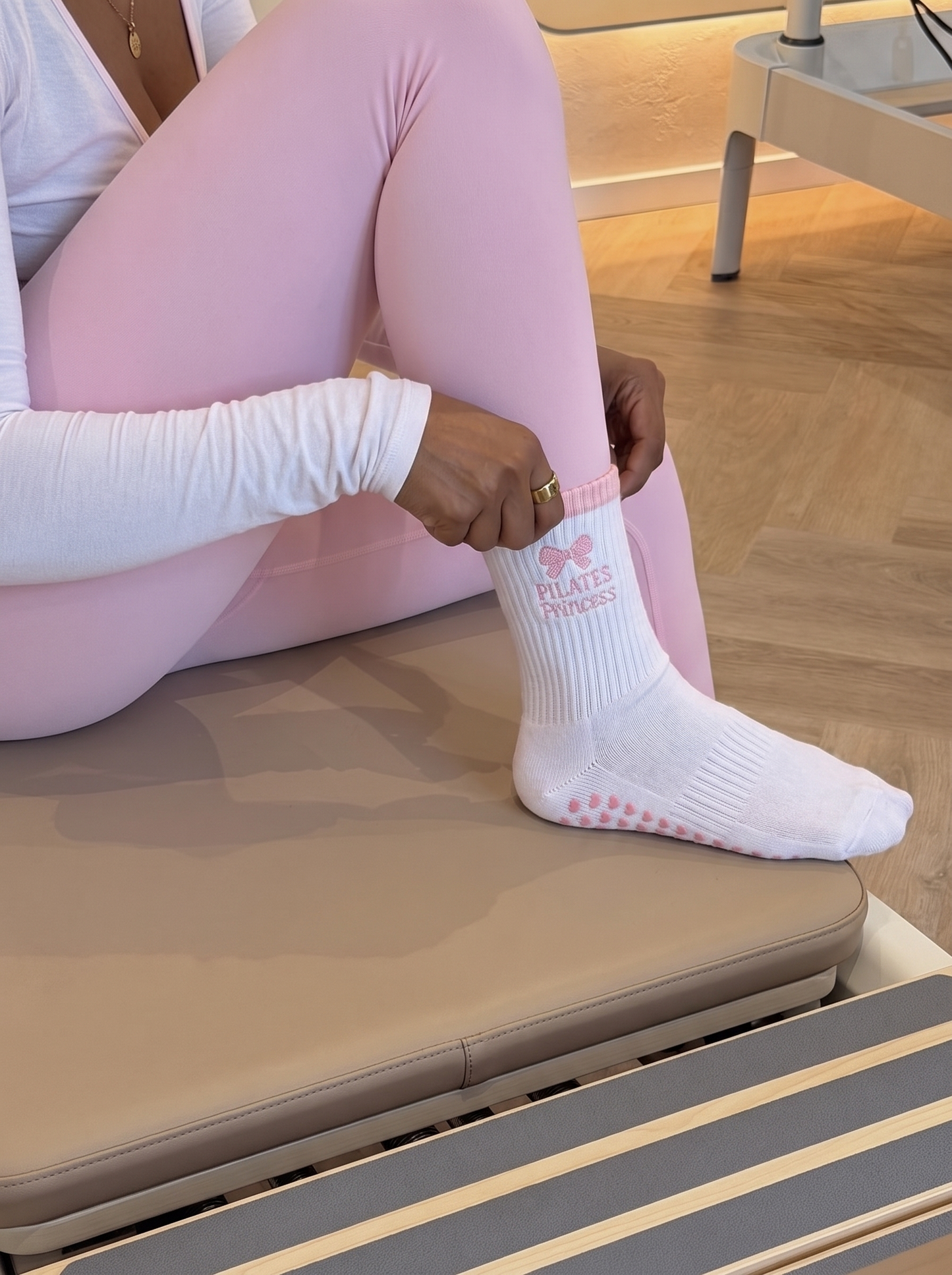 Pilates Princess Grip Sock - White