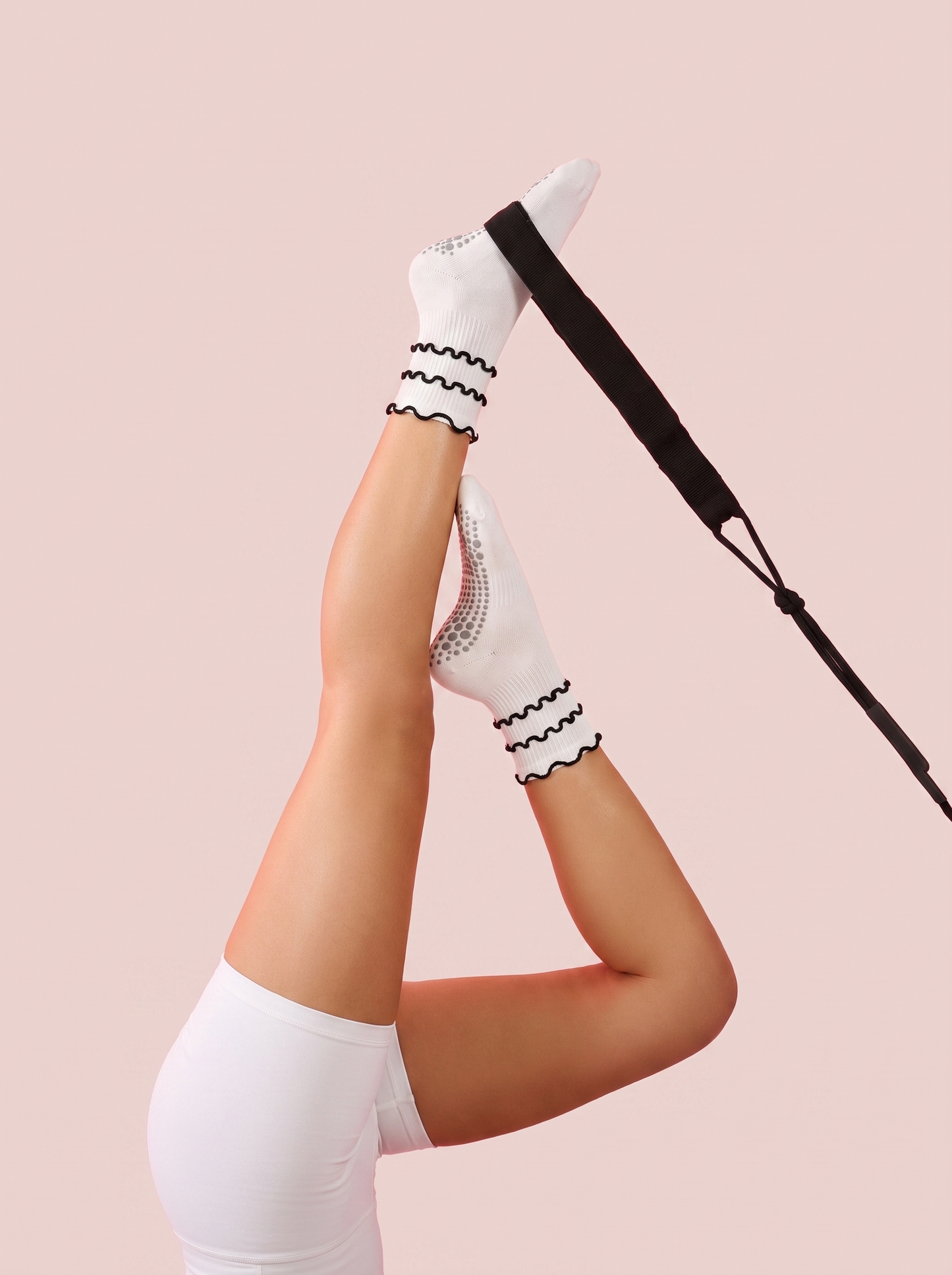 Ruffles Grip Sock - White