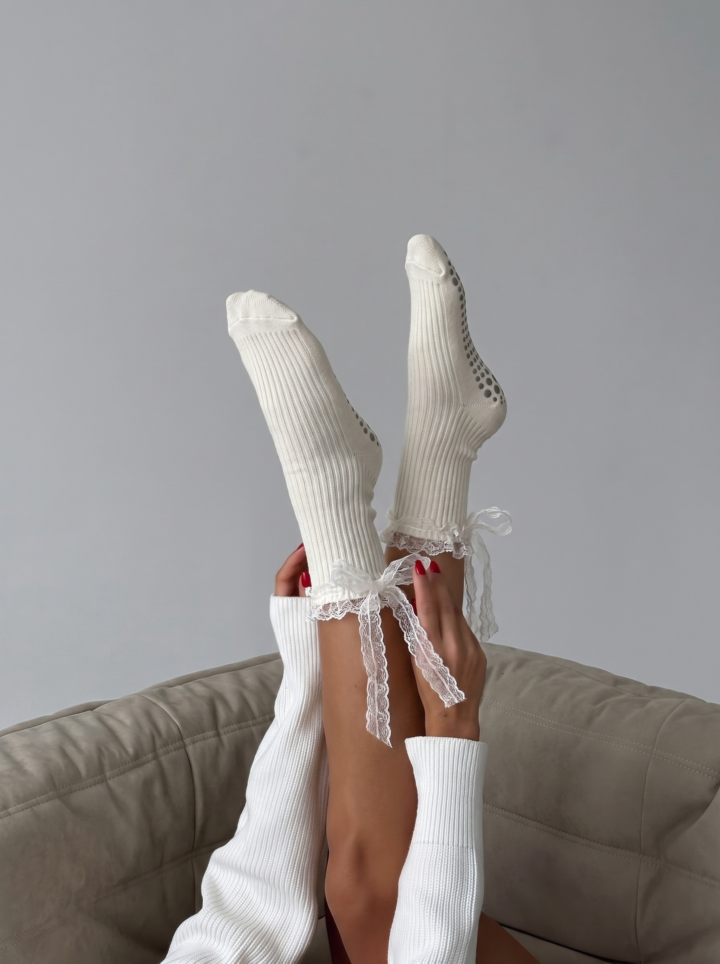 Pointe Grip Sock - White