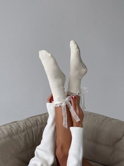 Pointe Grip Sock - White