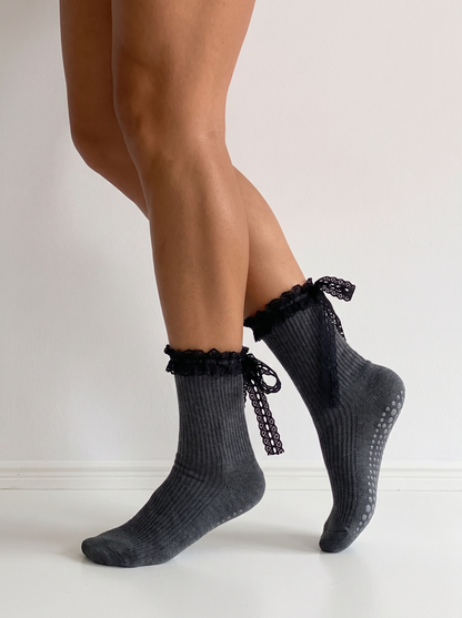 Pointe Grip Sock - Dark Gray