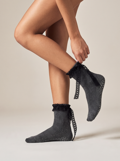 Pointe Grip Sock - Dark Gray
