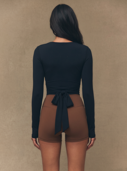 Peri Ballet Wrap Top - Black