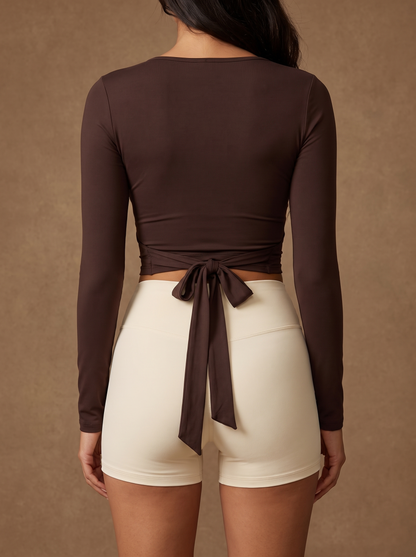 Peri Ballet Wrap Top - Espresso
