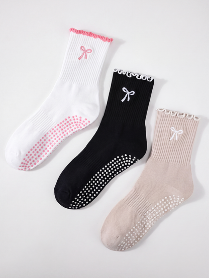 The Trio B - Bow Grip Socks
