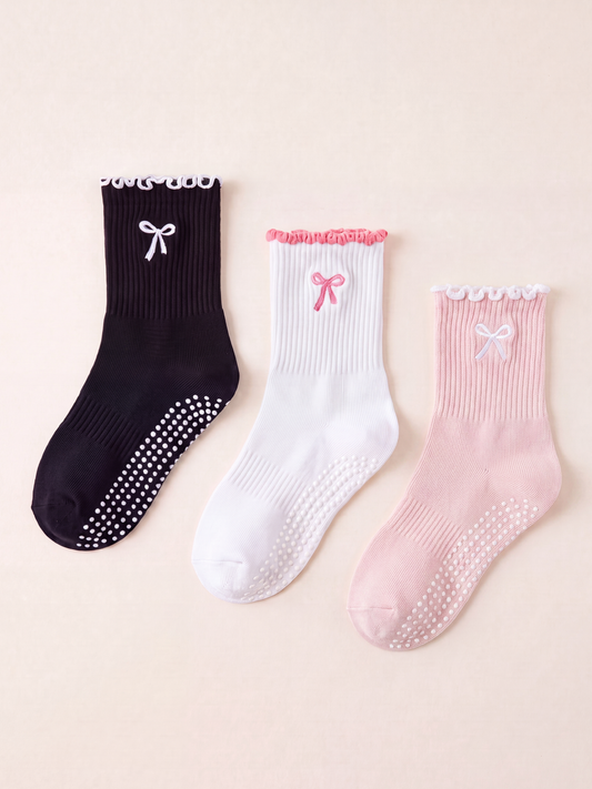 The Trio A - Bow Grip Socks