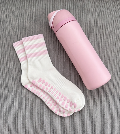 Varsity Grip Socks - Pink Stripes