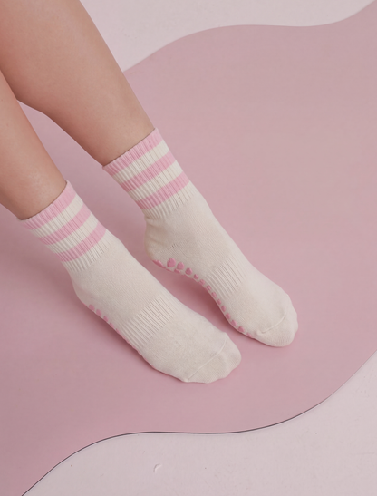 Varsity Grip Socks - Pink Stripes