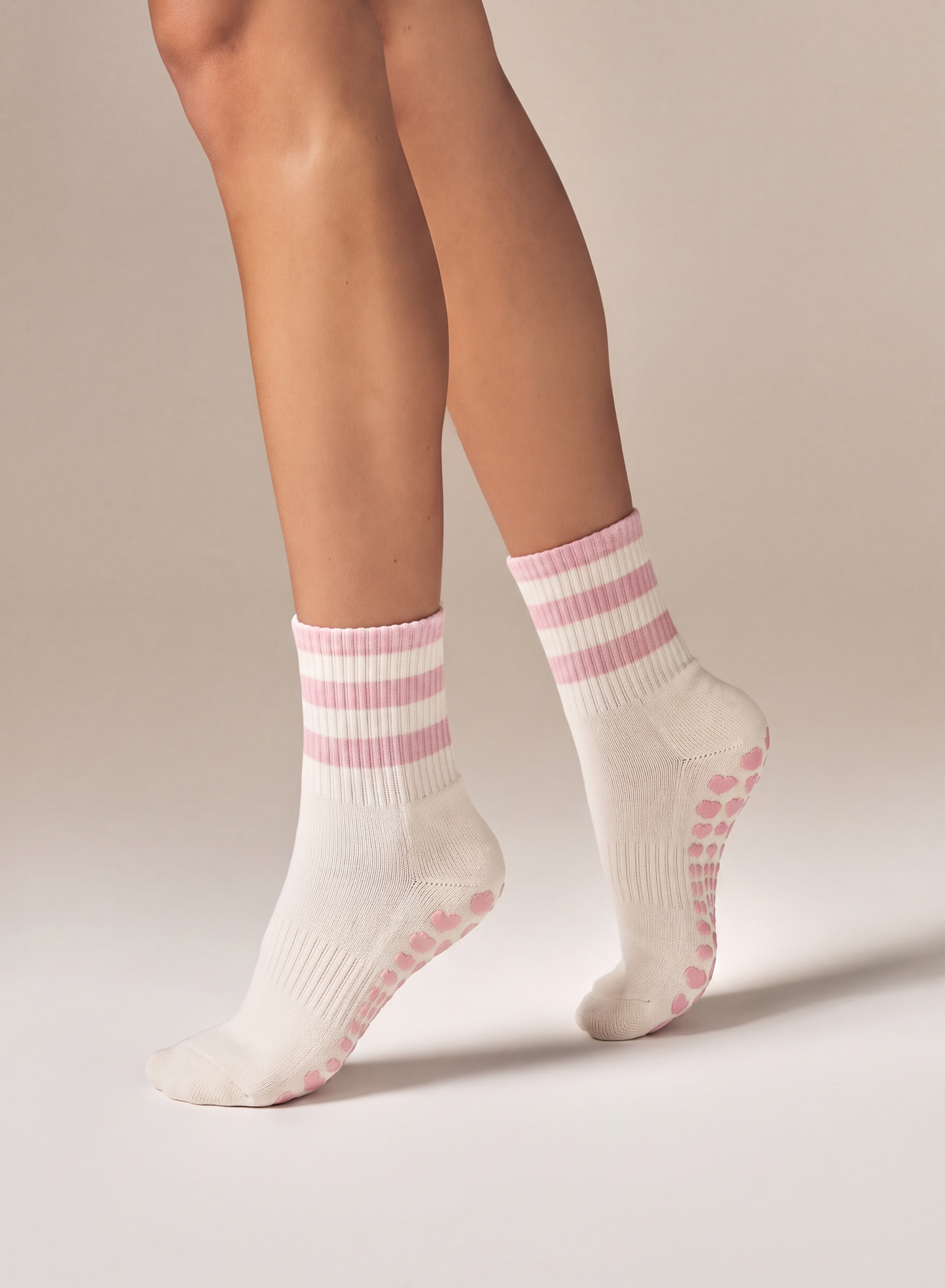 Varsity Grip Socks - Pink Stripes